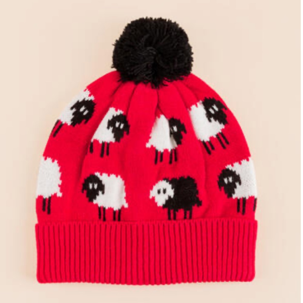 Black Sheep Pom Pom Beanie for Girls